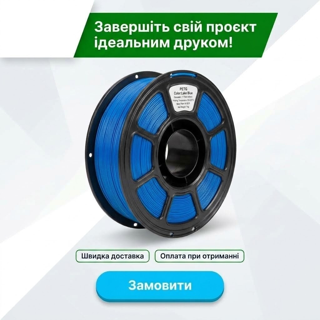 Деталь рядової намотки синього філаменту PETG крупним планом